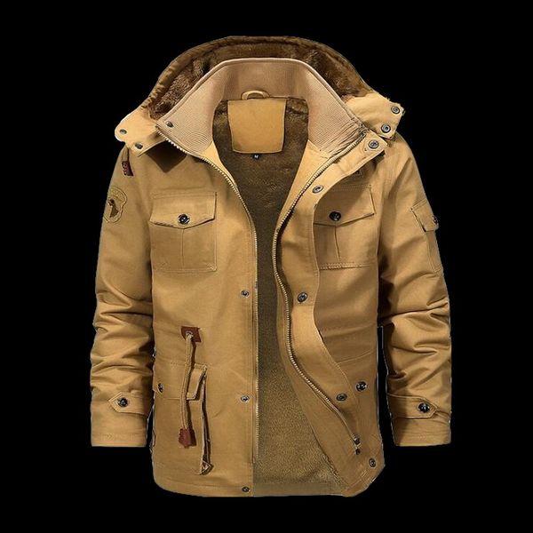 

men washed velvet thick jacket european and american coat fashion winter men's cotton jacket double fleece big size, Black