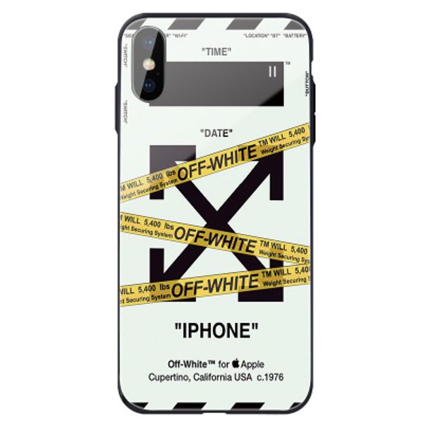 

Мода от прилива белая полоса чехол для iPhone X XS Max XR закаленное стекло телефон чехол