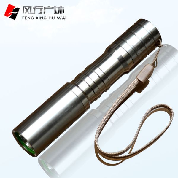 

mini- light flashlight q5 point stainless steel household lighting portable 18650 charge long s factory