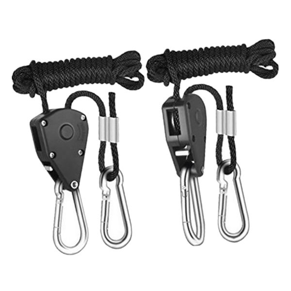 

2pcs 2.5m long grow light rope hanger ratchet heavy duty metal internal gear