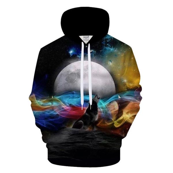 

2020 fashion men's clothing mens luxury designer hoodie streetwear 3d printed wolf oversized hoodies for men 5xl sweatshirt made in chi, Black