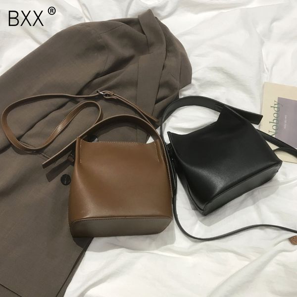 

bxx] pu leather bucket bags for women 2020 spring fashion crossbody shoulder messenger bag female high capacity handbags hk776
