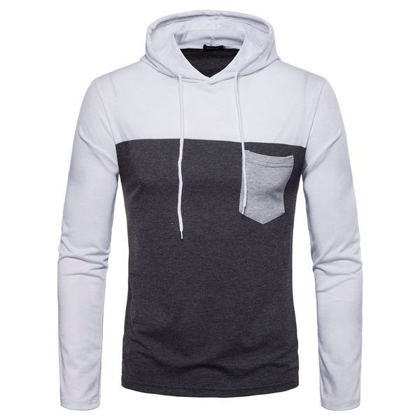 

men's loose coat spring and autumn 2009 new style men's coloured hoodie with long sleeves and caps, Black