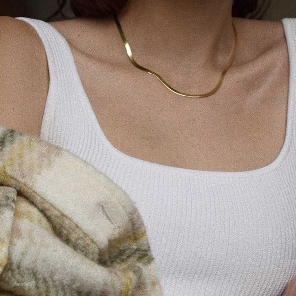 

women chain choker necklace jewelry stainless steel choker necklace gold color women jewelry punk, Silver