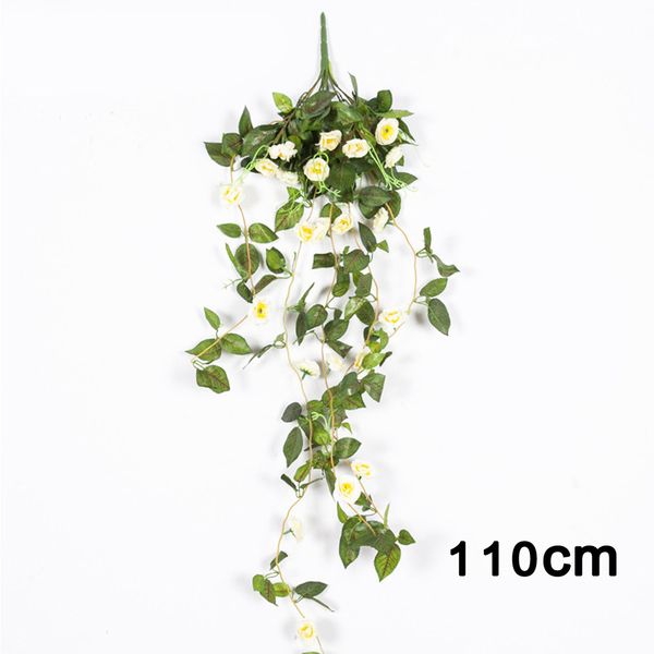 

110cm artificial rose flower leaves vine silk fake rattan wedding garden decor