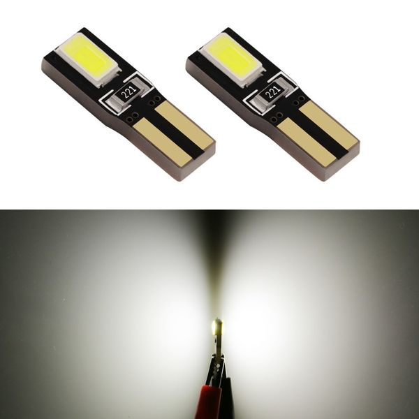 

10pcs led car bulbs t5 2721 w3w w2*4.6d 5630 smd wedge instrument indicator light lamp gauge cluster dash light 10-15v dc