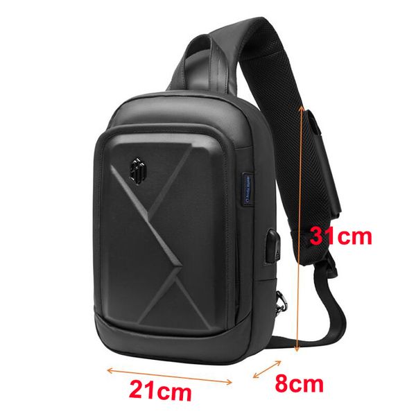 

wireless charging shoulder bags casual large capacity multi-function sling chest bag business travel messenger bag