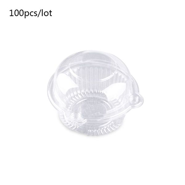 

100 pack plastic single individual cupcake muffin dome holders cups pods