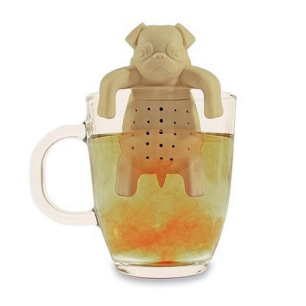 

силикон прекрасный мопс форма кофе чай infuser чайники специй травяные сетчатый фильтр кухонные принадлежности ситечки для чая аксессуар инс