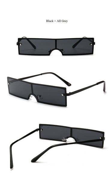 

2020 new Brand One Piece Rectangle Sunglasses Women Cool Sexy Couple Black Pink Red Lens Sun Glasses Male Female Lunette