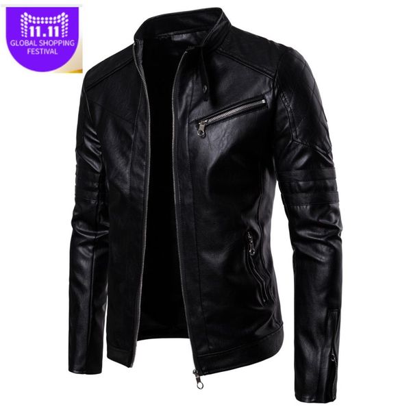 

new autumn and winter men's motorcycle leather jacket ou code men's jacket racing leather clothing