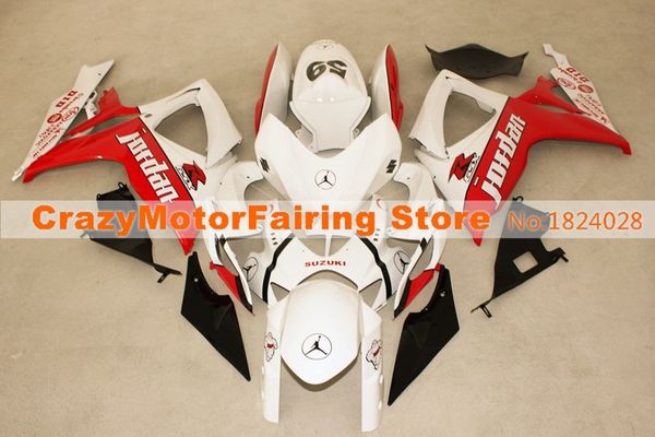 

new abs motorcycle bike fairings kits fit for suzuki gsxr600 750 600 750 k6 2006 2007 06 07 body set custom kits red white 59