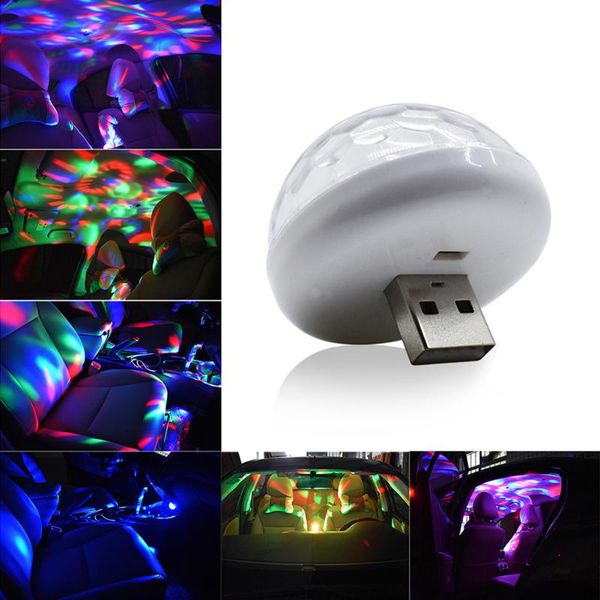 

car 7-color atmosphere lights led mini voice-activated phone usb atmosphere lights car decoration