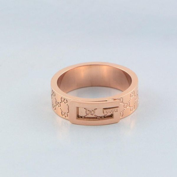 

fashion design couple rings famous brand stainless steel sliver ring luxury women men wedding rings rose gold plated jewelry, Silver