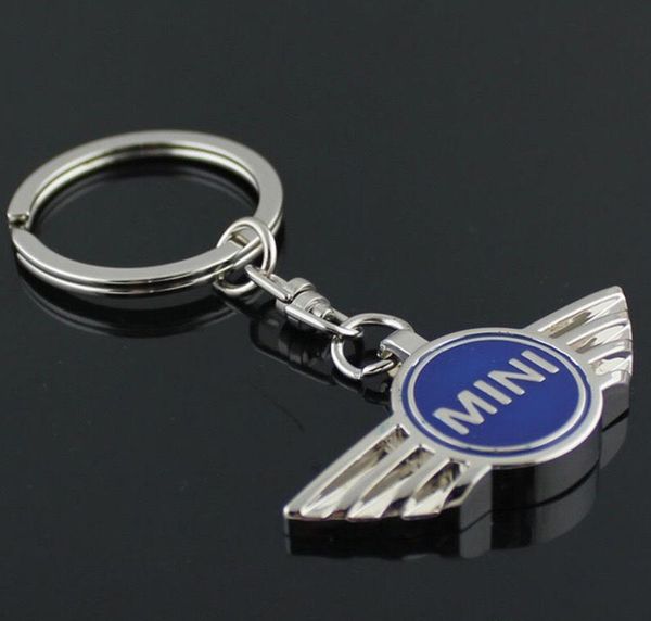 

дизайнер для mini cooper 4 цвета автоботы крылья ангела бренд спортивный автомобиль символ брелки брелок металлический авто автомобиль мини, Silver