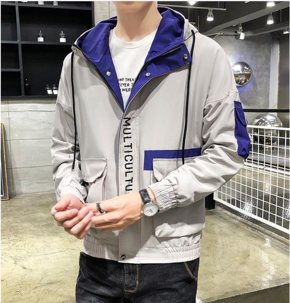 

men's jacket luxury clothes autumn mens hip hop designer thin men hooded slim men's jackets youth casual stylish jacket plus size, Black;brown