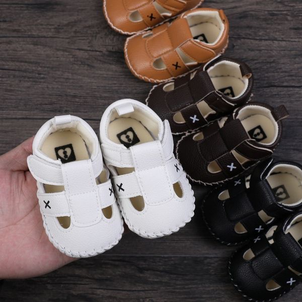 

1pair summer newborn baby boys shoes pu leather kids schoenen first walkers soft soled infant prewalkers 4 colors 2020 new