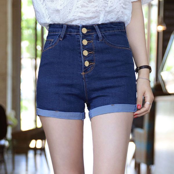 

denim shorts female 2019 fashion ladies high waist summer short jeans mini shorts, Blue