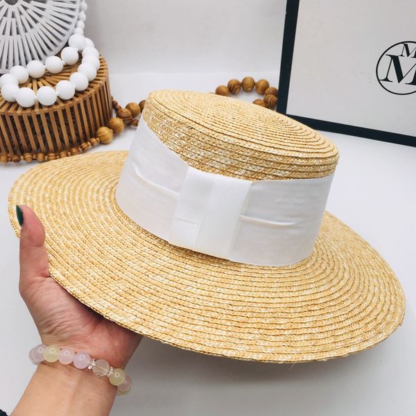 

spring and summer new straw straw hat with large eaves and sun-shading hat simple elegant ladies small for, Blue;gray