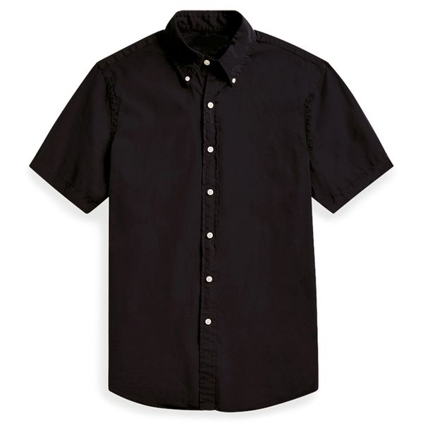 

homme small colorful shirts camisa masculina men short sleeve dress shirts 100%cotton hombre chemises, White;black