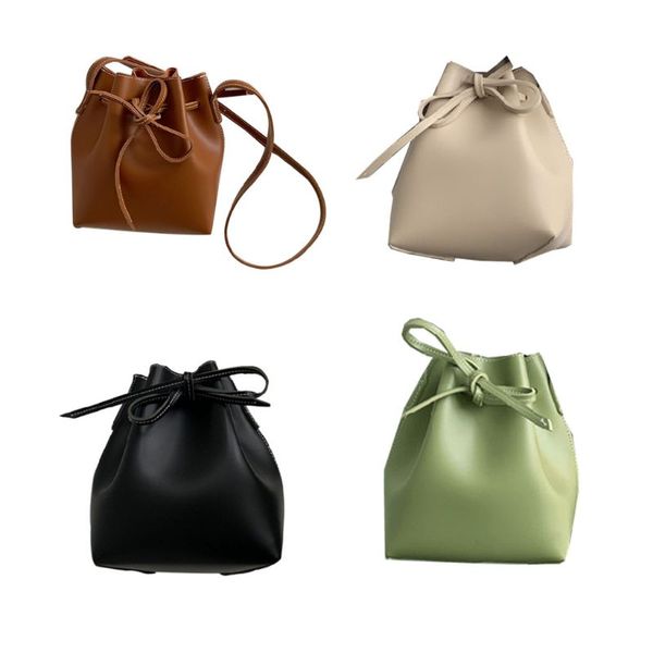 

fashion women pu leather mini shoulder bag lady casual small crossbody purse satchel female travel messenger drawstring tote