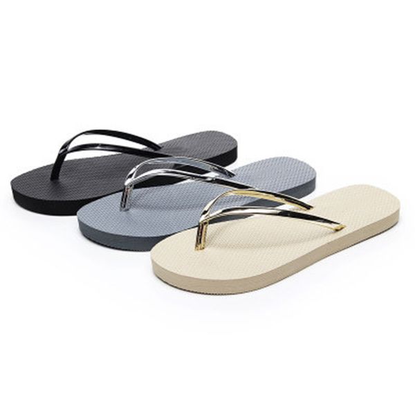 

woman beach flip flops women 2020 outdoor summer slippers women's casual flats ladies simple non slip slides female shoes, Black