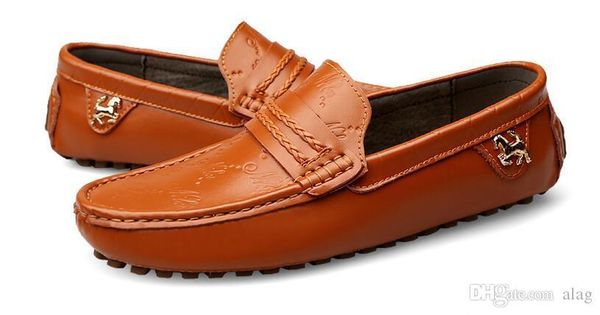 

big size 37~47 genuine leather men shoes soft moccasins loafers fashion brand men flats comfy driving shoes