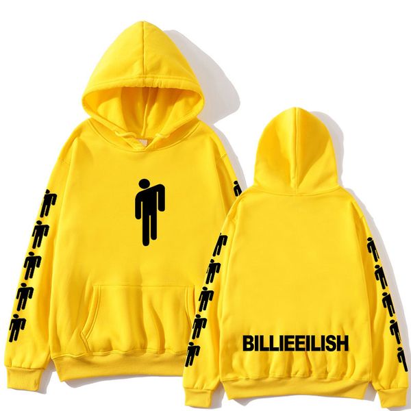 

billie eilish printed women men hoodies sweatshirt hiphop streetwear men cotton casual hoodie pullover, Black