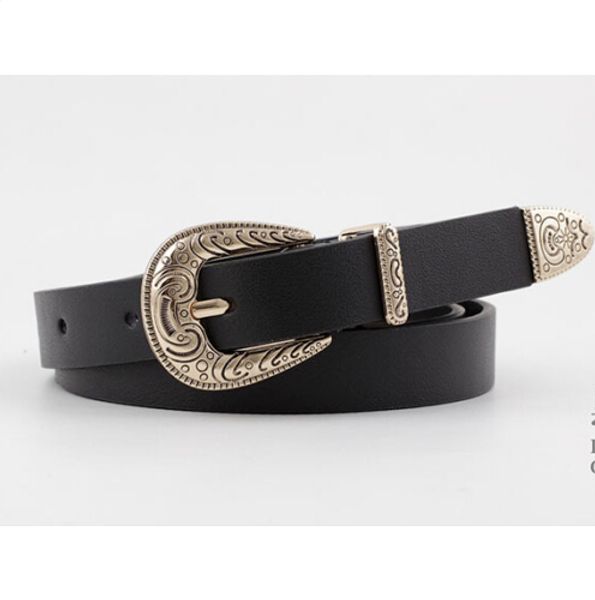 

classic buckles belt female deduction side gold buckle jeans wild belts for women fashion students simple casual trousers, Black;brown