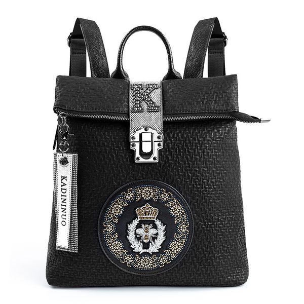 

women backpack leather fashion tide backpacks compound cowhide female shoulder bag teenager girls school bags