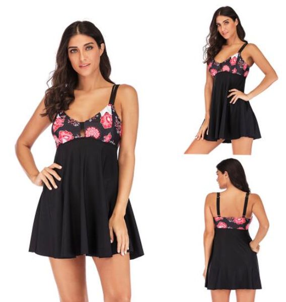 

2023 fashion big fat plus large sports vest large skirt slim split triangle conservative slim swimsuit flexible stylish bikinis sets