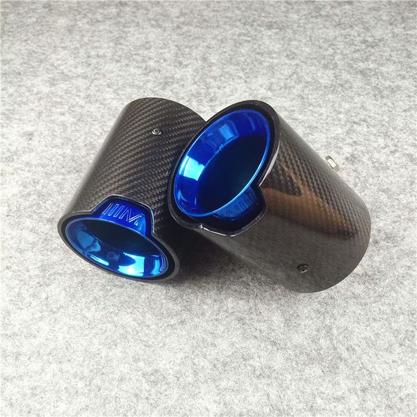 

1 pcs full carbon + blue nozzles tail m performance exhaust end pipes for m1 m2 m3 m4 m5 m6 x3 x4 x5 x6 exhaust tips