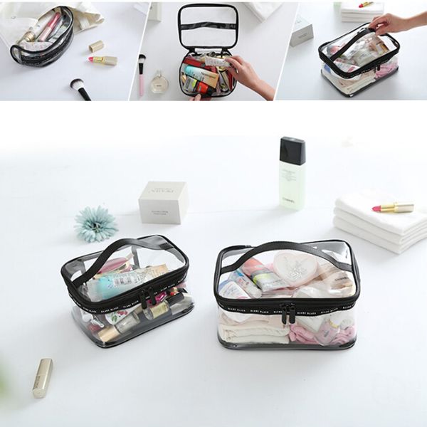 

путешествия ясно пвх косметические сумки женщины мужчины прозрачная молния макияж сумки организатор красоты составляют ванна мыть сумка сумк