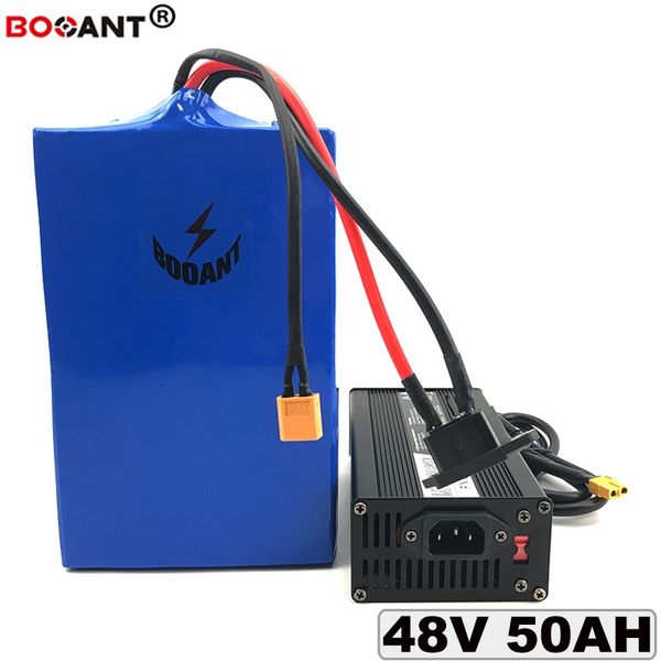 Мощный электрический аккумулятор 48V 50AH для Bafang BBSHD 1500W 2500W Motor 18650 Cell + 5A Зарядное устройство E-bike Литиевая батарея 48V
