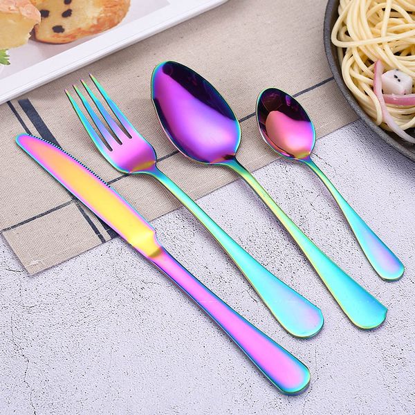 

flatware set 4pcs kit stainless steel dinner set western knife fork teaspoon dinner spoon tableware dinnerware cutlery sets