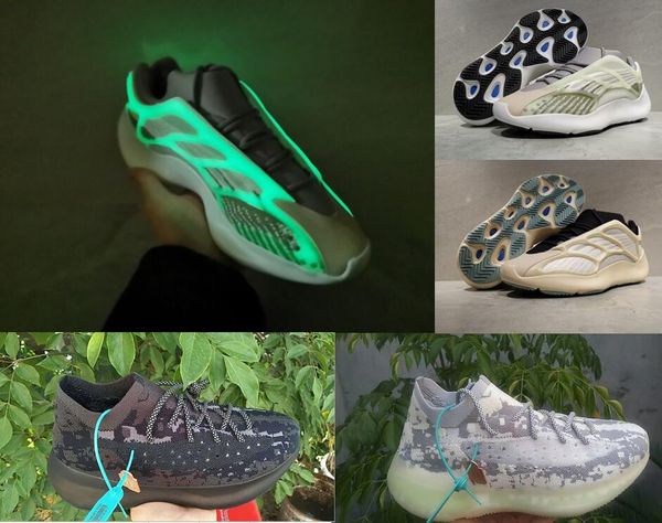 

700 V3 Kanye West 380 3M отражательная чужеродных Runner тройной Белый Черный Клей белуга Мужские кроссовки женские назн тапки тренеров