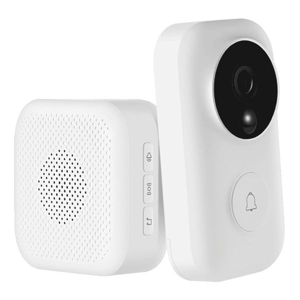 

fj02mlwj smart video doorbell ai face identification 720p ir night vision motion detection sms push intercom - white