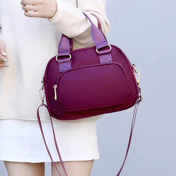 

women messenger bag fashion large capacity casual nylon messenger crossbody bag solid color handbag single should bags