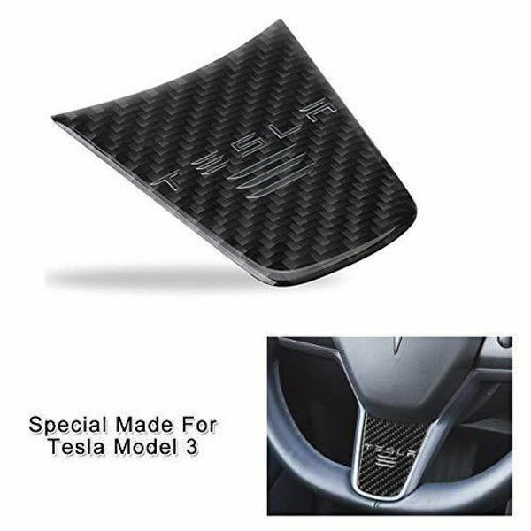 

Для Tesla Model 3 автомобиля волокна углерода рулевого колеса Отделка крышки наклейка