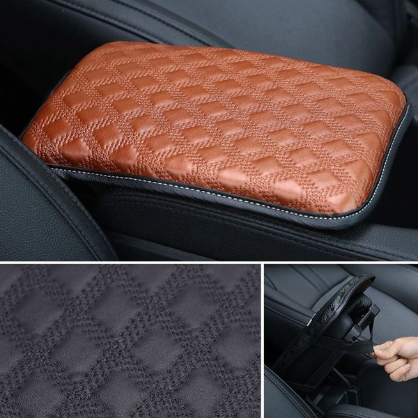 

armrest cotton linen car cushion cover universal center console auto seat armrest box pads protection cushions