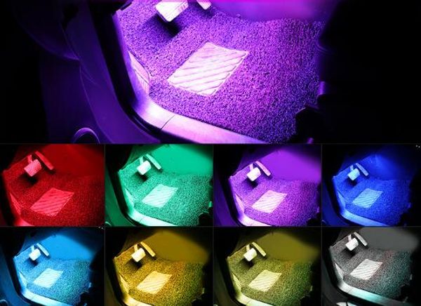 

4pcs led usb car interior atmosphere neon lights strip wireless ir fit for