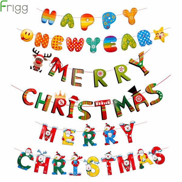 Frigg Merry Christmas Banner Ornaments New Year Christmas
