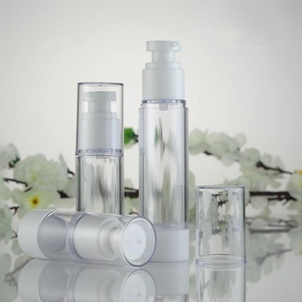 

15ml 30ml 50ml empty transparent serum bottles vacuum pump bottles as lotion sub-bottling with pp cream airless bottle