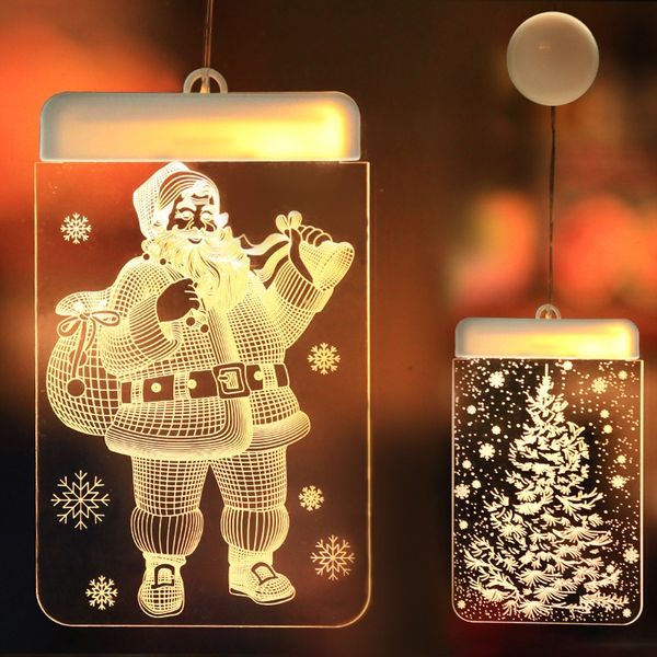 

led suction cup light 3d bells economic led string lights christmas lights door and window snowflake santa claus elk new year
