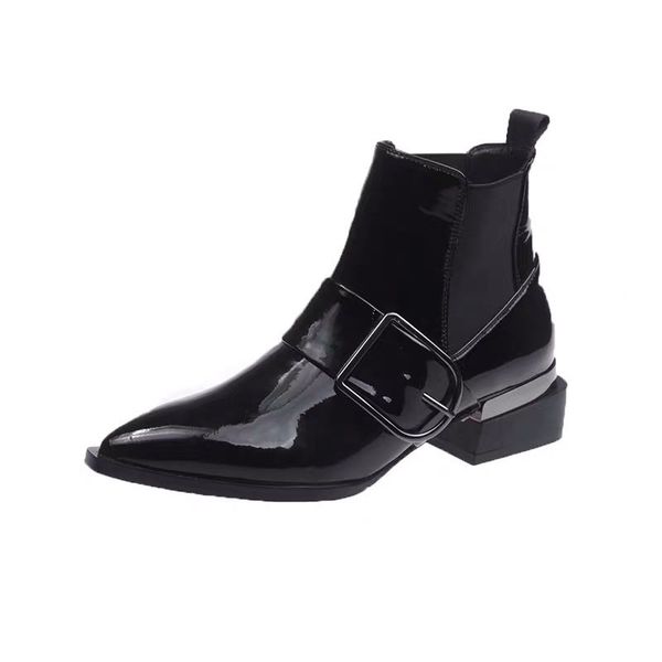 

short boots spring and autumn single boots women's net red plush women's, Black