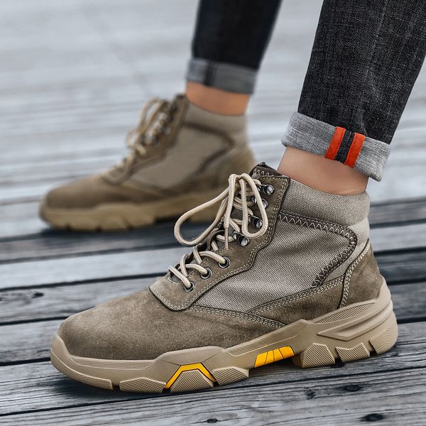 

2019 autumn winter plush warm genuine leather men boots all season work shoes man ankle boot with fur outdoor boots size 39-48, Black
