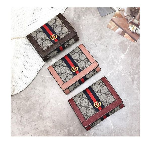 

2019 new multi-color leather wallet - European and American fashionable women's purse cover type zero wallet card bag