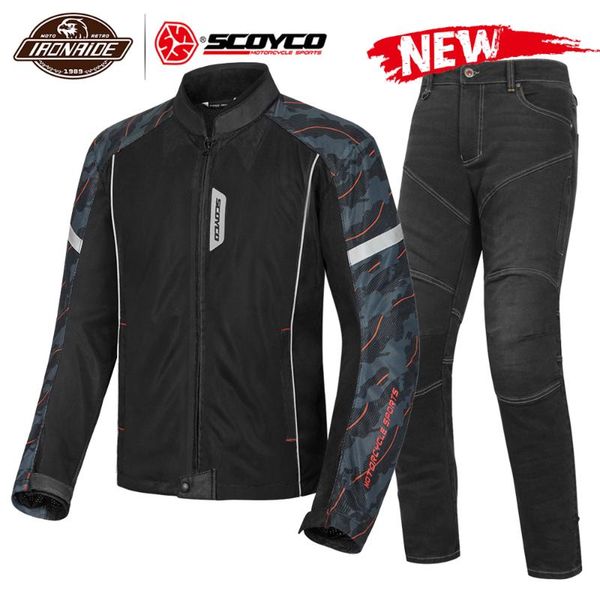 

scoyco 2020 motorcycle jacket summer breathable motorcycle riding suits reflective motocross jacket clothing with ce protection