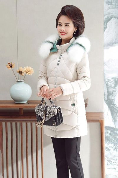 

women's winter jacket artificial large fur collar female cotton-padded long jacket outerwear winter coat parka, Black