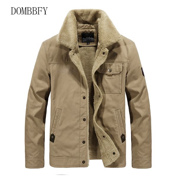 

men's jackets winter jacket men outwear windbreaker thicken fleece fur collar coats multi-pocket plus velvet warm tactical, Black;brown